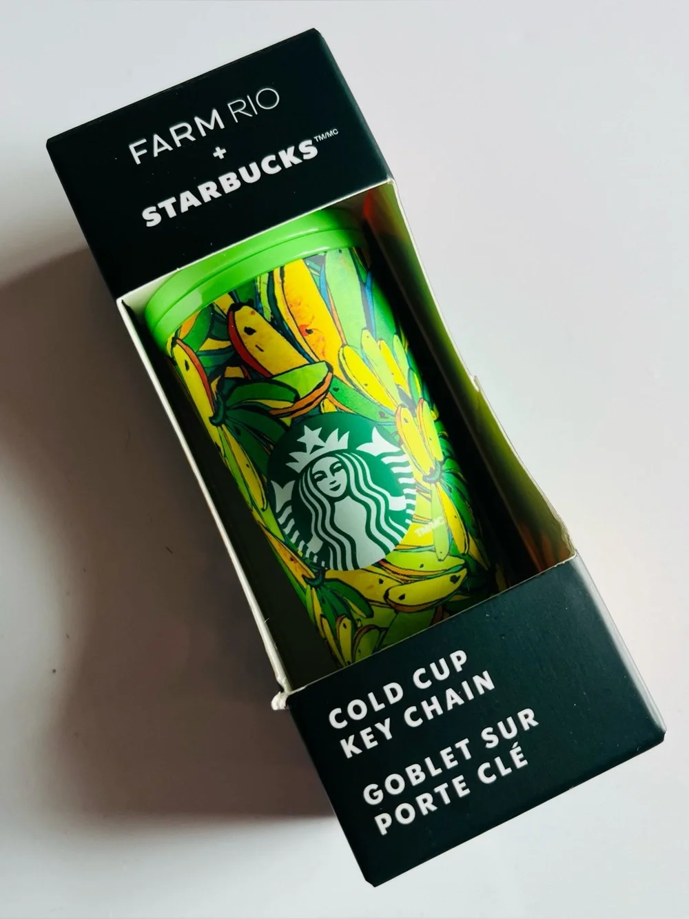 Starbucks x Farm Rio Green Banana Print Cold Cup Keychain 2025